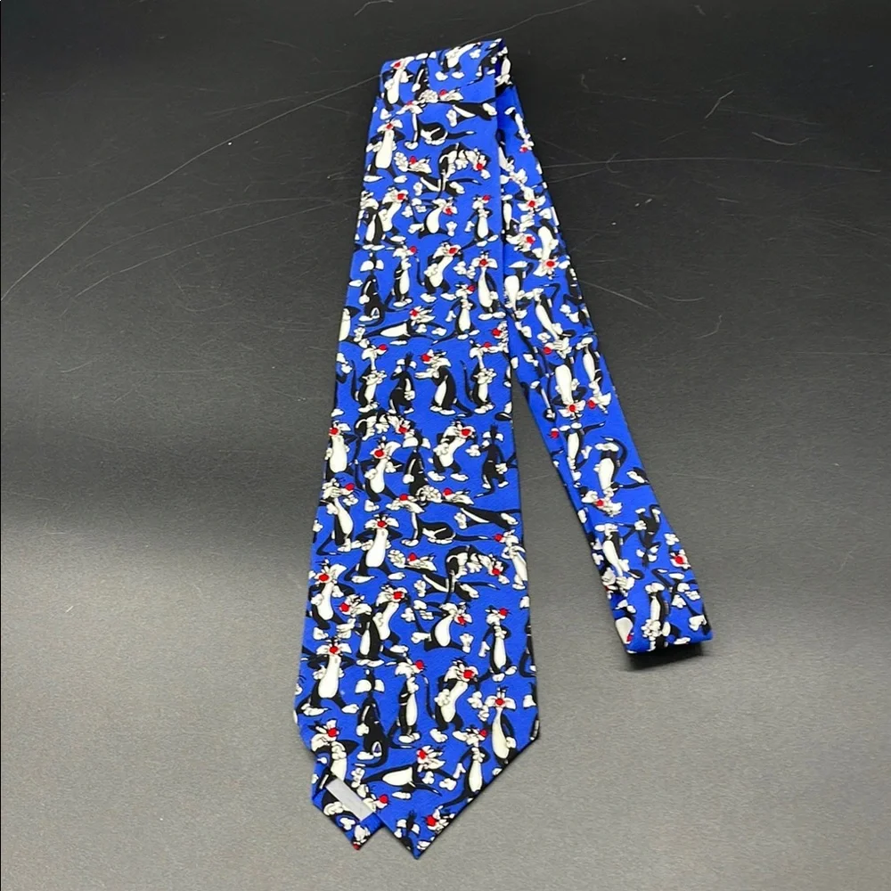 Vintage Sylvester the Cat Looney Tunes Blue Tie - Picture 2 of 4